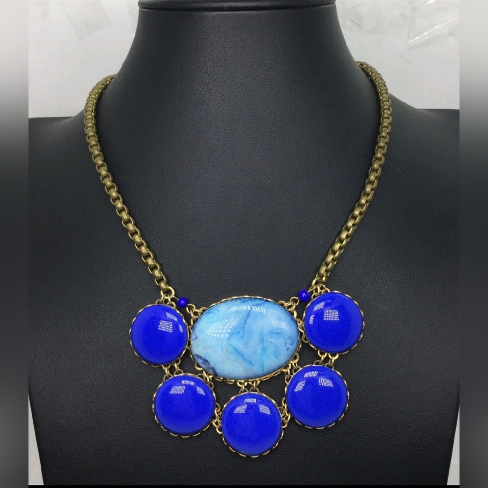 David Aubrey Shades of Blue Statement Necklace